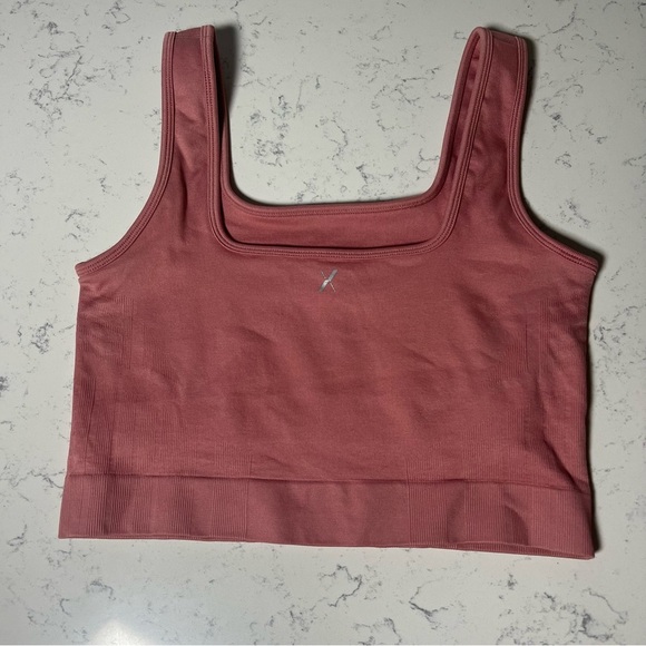 Knix Good To Go Seamless Crop Tank Dusty Rose Ribbed Pink Mauve Top Sz Medium - Picture 7 of 8